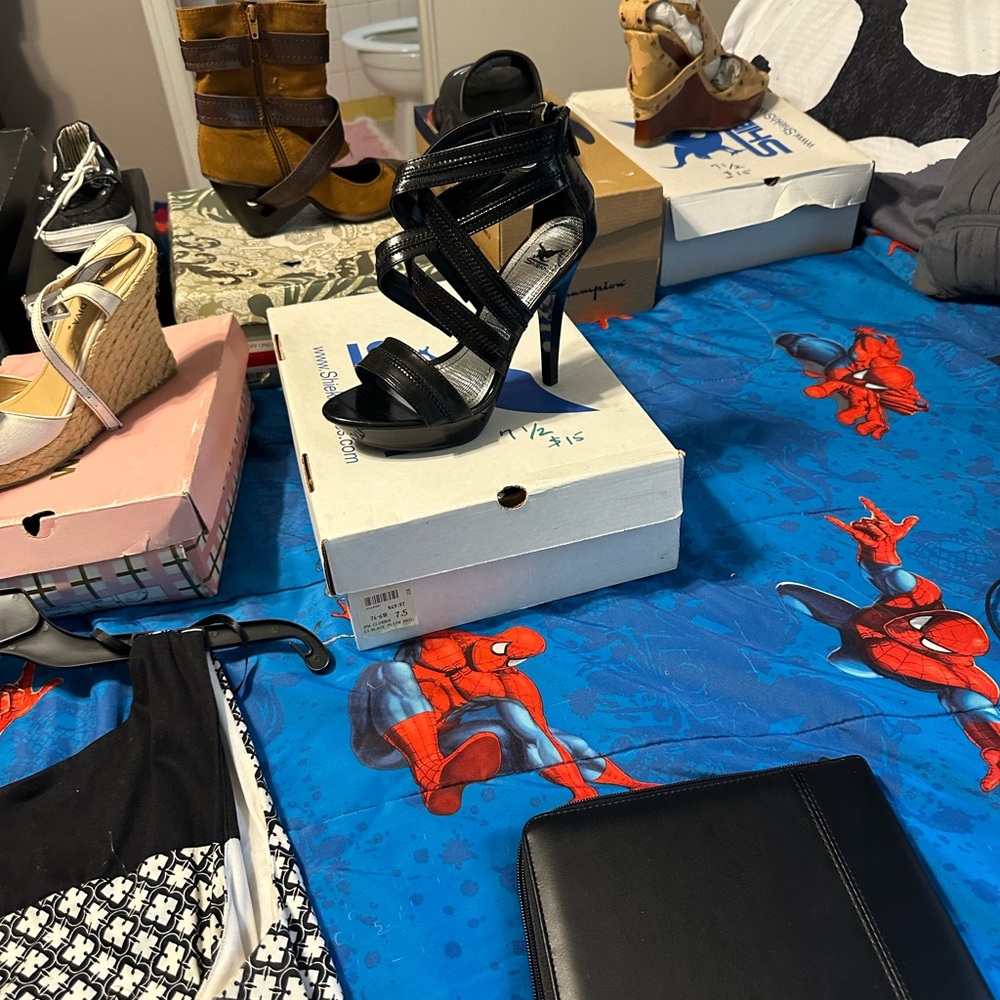 Black Strappy High Heel Sandals